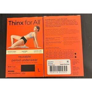 Thinx Period Brief Panties Size Large 2 Pair